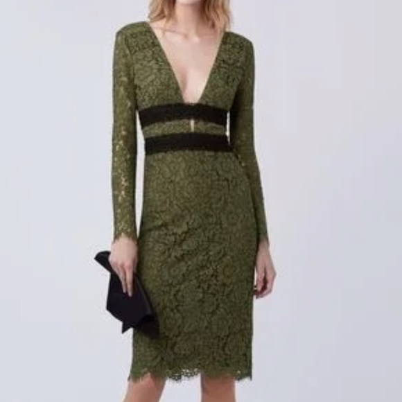 Diane Von Furstenberg Dresses & Skirts - NWT Diane Von Furstenberg Women's Plus Green and Black Viera Lace Dress -size 14